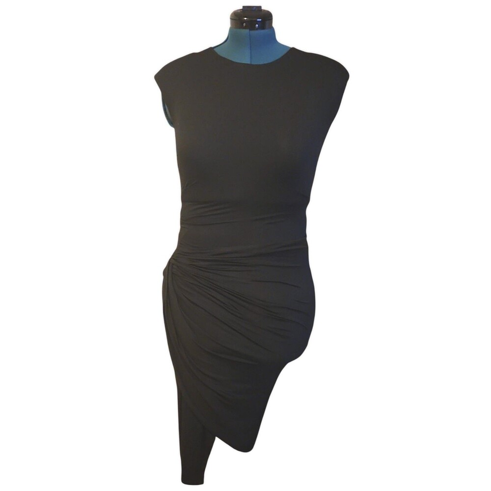 Guess MARCIANO Dress Sleeveless Midi Stretch Bodycon Side Shirred Banded Size S